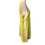 Larry Levine vee neck yellow white and beige print sheath dress Size 18 Photo 4