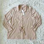 Calvin Klein Cinch Waist Ribbed Button-Down Women’s Top in blush size XL Photo 1