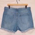 Celebrity Pink  Medium Wash Denim High Waisted Frayed Hem Cut Off Jean Shorts Photo 4