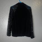 Belldini Black Sweater Women’s Size M – Lace & Sequin Sheer Sleeve Knit Top Size M Photo 2