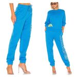 I am gia I.AM. GIA Taja Blue Graphic Logo French Terry Sweatpants XS Loungewear Photo 1