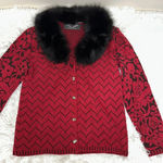Sabri Ozel Italian Yarn Wool Blend Cardigan Red Photo 0