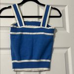 Blue and White Striped Tank Top Photo 2