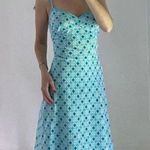 Zinc Vintage 90s Mod Printed A-Line Midi Dress Size 11 Blue/Turquoise Photo 2