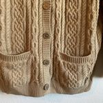 Talbots Tan Cable Knit Cardigan Sweater Photo 1