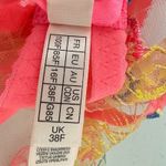 Agent Provocateur Zuri Bra Size 38F Pink Embroidered Floral Mesh Plunge Lingerie Photo 8