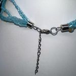 Mermaid Multi Strand Seed Bead, Crystal and Shell Statement Necklace Blue Photo 5
