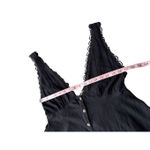 ASOS DESIGN button front lace trim swing cami romper in black Size 8 Photo 9