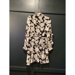 Revolve Nicholas Luna Romantic Silk Floral Mini Dress Tiered Ruffle long sleeve Black Size 0 Photo 9