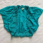 Y2K Teal ruffled bolero top Blue Photo 0