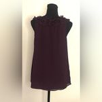 Loft - Brown tank top with ruffle on the neckline Size M Photo 3