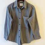 Abercrombie & Fitch Soft Collection Black Striped Print Button Front Top Medium Photo 0