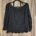 Anthropologie  Eri + Ali Black Lace Off the Shoulder Long Sleeve Blouse, XS NWT Photo 1