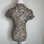 Vintage Sheer Blouse Brown Black Tan Fitted Small Photo 1