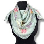 Vintage Echo Light Blue Floral Semi Sheer Scarf Photo 1
