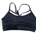 SO  Strappy Back Keyhole Black Sports Bra Removable Cups Women’s Size Small Photo 3