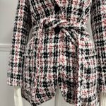 Favorite Daughter The City Plaid Tweed Belted Blazer Jacket Red Photo 5