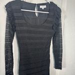 NSR Black Stripe Long Sleeve Round Neckline Midi Dress Size XS NWT Photo 4