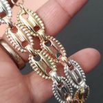 Tri Color Gold Filled Chunky Oval Chain Anklet Ankle Bracelet New Photo 2