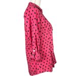 Fox Croft Diamond Wrinkle Free Fitted Button Down Shirt Blouse Pink Black Size 6 Photo 3
