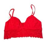 Aerie ‎ Red Lace Sleeveless Pullover Padded Bralette Sz M NEW Photo 0
