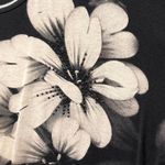 Edista Black Floral Rhinestone Accent Top Dolman Sleeves Made USA Size L Size L Photo 5