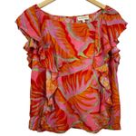 Cynthia Rowley  Tropical Floral Ruffle Rayon Blouse Size S NWT Photo 5