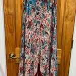 Johnny Was  Hazel Trapeze Tunic Dress Aqua Flower Embroidered Tank M Cupra Rayon Photo 5