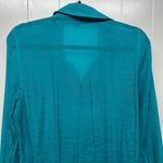 Alfani Womens Teal Academia Casual Office Elegant Pin Tuck Tunic Shirt Sz Large Blue Photo 6