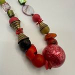 Pink beaded coral abalone necklace Photo 4