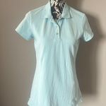 Lilly Pulitzer  Luxletic Polo Shirt Top Womens Light Blue Collared Medium Photo 2