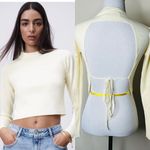 ZARA  Cream Knit Open Back Crop Top Photo 0