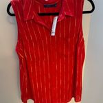 Apt. 9  Women’s Red Striped Sleeveless Button-Down Blouse Photo 0