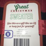 Christmas Womens Crazy Great ELF Holiday Sweater Sz M With Gift Boribbon New G5 Black Size M Photo 2