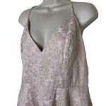 Badgley Mischka Pink Golden Hue Jaquard Spaghetti Strap Mini Dress sz 16 Photo 9