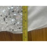 RETROFETE Camille Sequin Dress Size XL White NEW Wedding Bride Formal Maxi Slit Photo 13