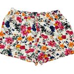 Robert Louis Floral High Waist Loose Fit Drawstring Shorts Pink Orange White XL Photo 0