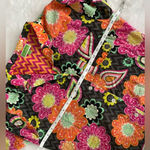 Vera Bradley  Ziggy Zinnia Floral Paisley Chevron Button-Down Shirt Photo 6