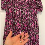 Amanda Uprichard Hot pink, Black, White & Yellow Geometric Print 100% Silk Dress Photo 3