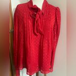 Tommy Hilfiger Womens Clip-Dot Pleated Tie-N Chili Pepper L Photo 1