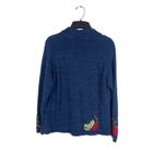 Tiara International Cardigan Fall Harvest Sweater Blue Embroidered Pumpkin S Photo 5