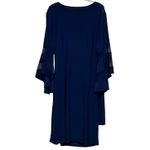 R & M Richards  Women's Royal Blue Wrap Dress Sheer Bell Sleeves Size 20W Photo 1