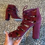 Charlotte Russe  Burgundy Suede Heels Size 8 Photo 4
