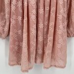 Hello Molly Flower Patch Mini Dress Pink Long Sleeves Floral V-Neck Size 2 XS Photo 8