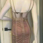 Missguided Misguided Women’s Mesh Bandage Corset Detail Mini Dress stretchy material. Photo 7