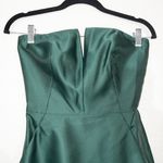 Alfred Sung NWT Hunter Green Strapless Notch Neck Satin Gown Size 0 Photo 3