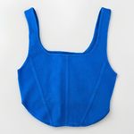 House of Harlow Crop Top Womens Size Medium Blue Tank Top Corset Look NWOT Photo 0