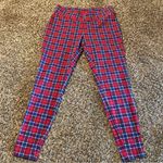 Lands' End  Women’s Starfish Pant Leggings Stretch Plaid Red Medium 10-12 Photo 0