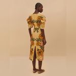 Farm Rio  Cream Delicate Flower Arabesques Premium Linen Midi Dress S Photo 8