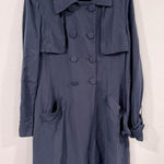 BCBGMAXAZRIA Navy Blue Double Breasted Trench Coat Medium EUC Photo 0